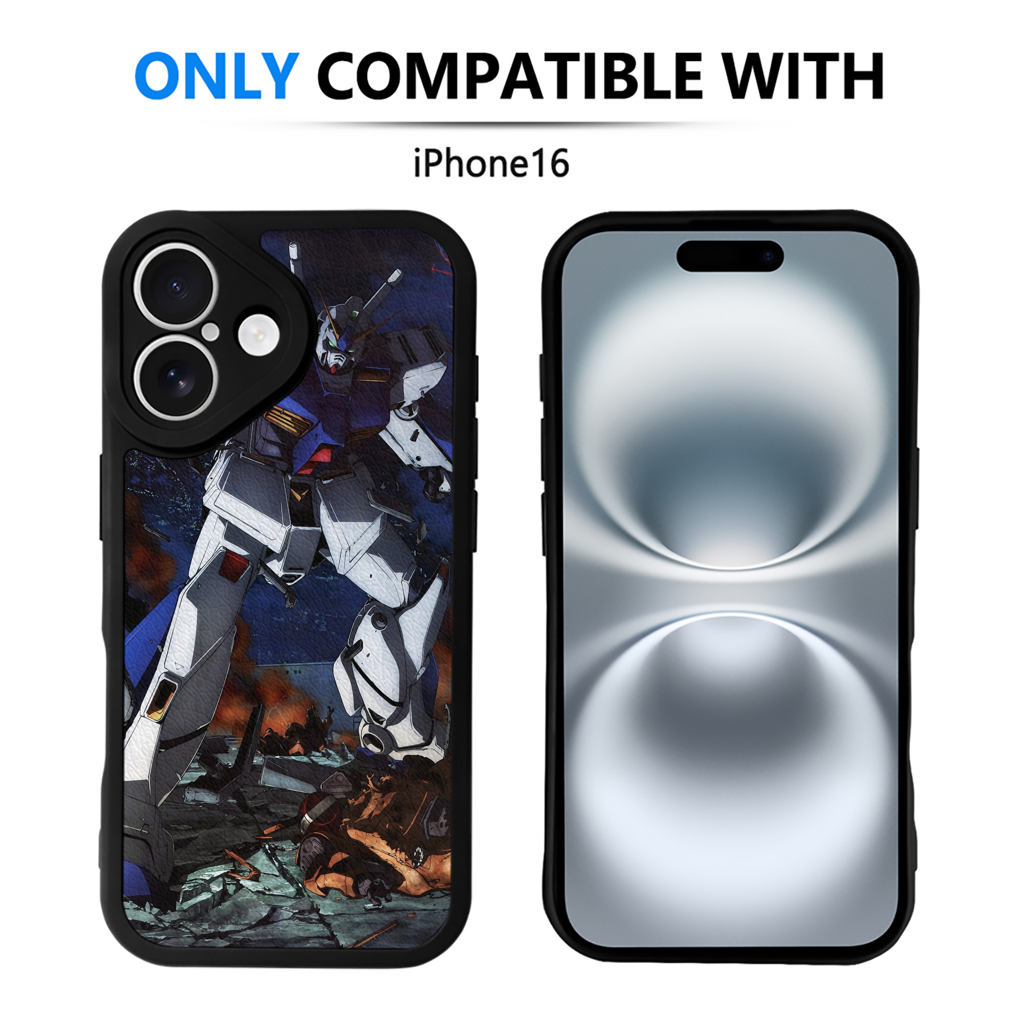 （画像用） 機動戦士ガンダム Mobile Suit Gundam 【iPhone 16シリーズ対応】シリコンスマホケース（レザー調） 材質：シリコン